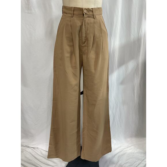Nonchalant Label Tan 'Fabi' Wide Leg Pant Size S - Picture 2 of 5